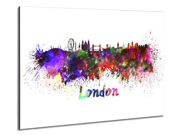 Rainbow London Splash 1 Metal Print