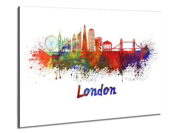 Rainbow London Splash 2 Metal Print
