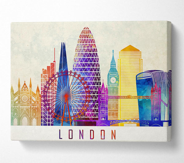  A Canvas Print of Rainbow City 2 Canvas Art