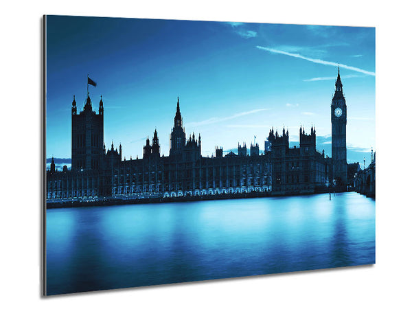 Houses Of Parliament Blues Metal Print