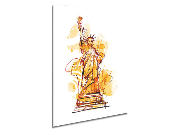 Golden Statue of Liberty Metal Print