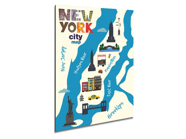NYC Map Metal Print