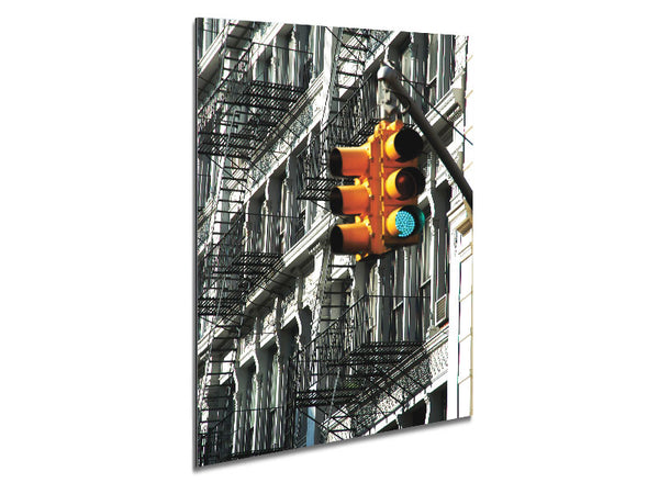 Yellow Traffic Lights Metal Print