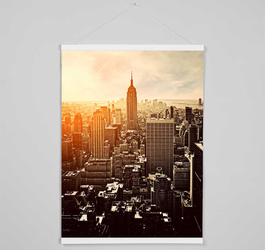 Empire State Building Sun Glow Hanging Poster - Wallart-Direct UK