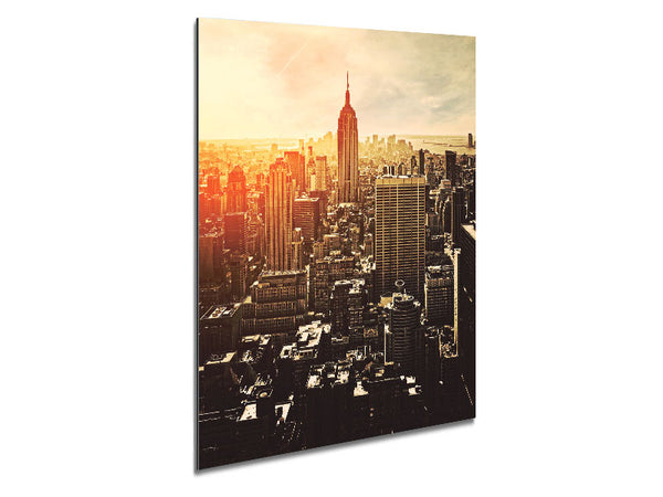 Empire State Building Sun Glow Metal Print