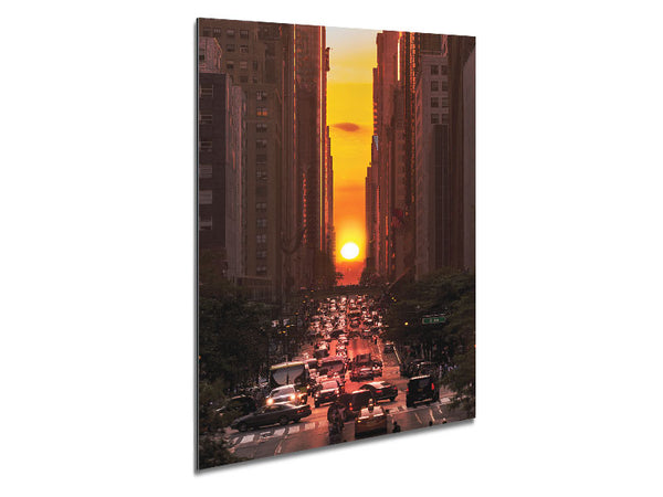 Sunset Through The Streets Of NYC Metal Print