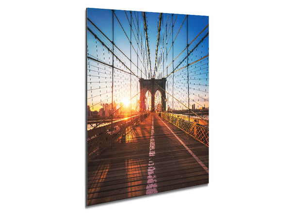 Brooklyn Bridge Sun Metal Print