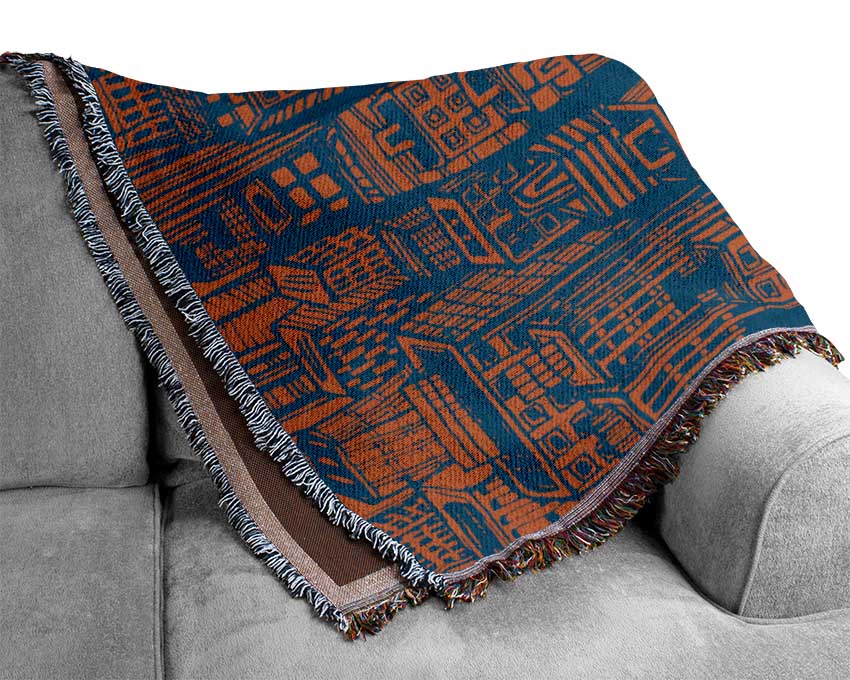 Retro Building Blokes Woven Blanket
