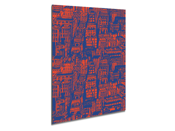 Retro Building Blokes Metal Print