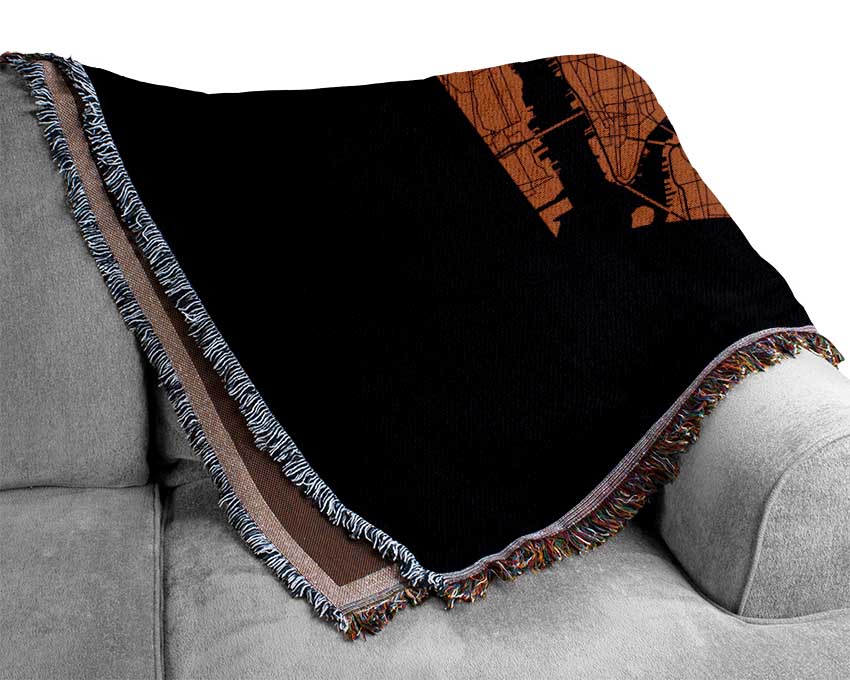 Map Of NYC Woven Blanket
