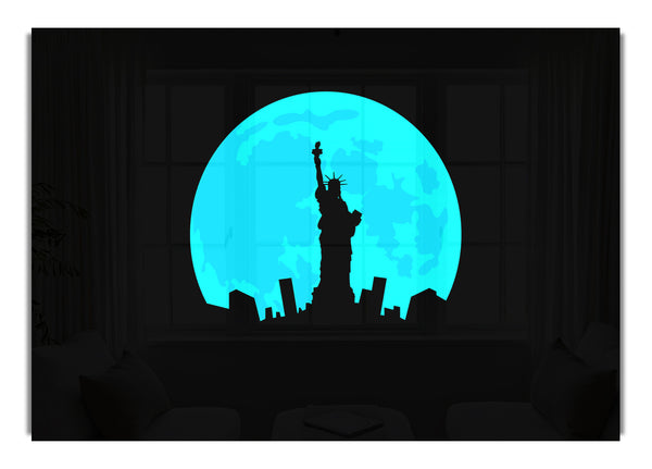 Statue of Liberty In The Blue Moon