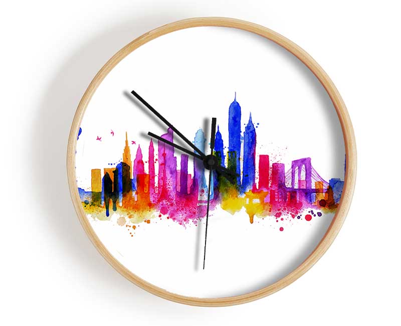 NYC Rainbow Clock - Wallart-Direct UK