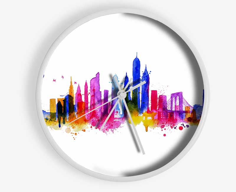 NYC Rainbow Clock - Wallart-Direct UK