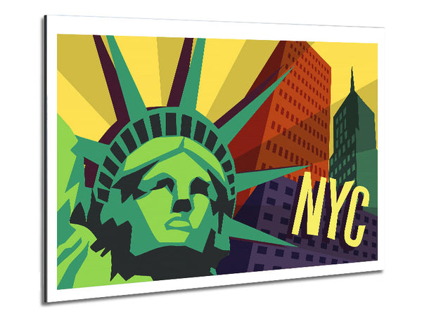 Funky Statue of Liberty Metal Print