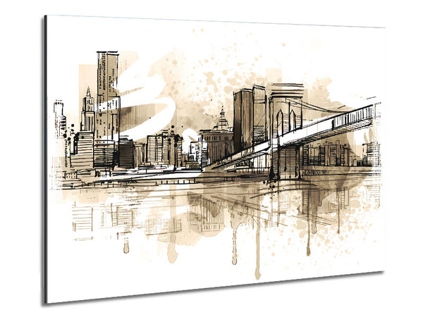 Outline Of The City 9 Metal Print