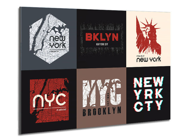 New York Signs Metal Print