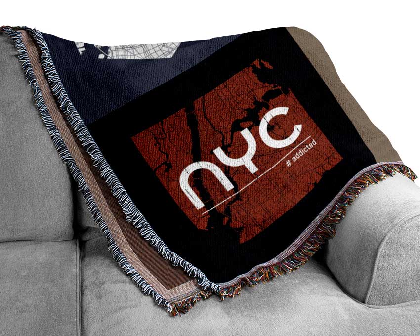 New York Signs Woven Blanket