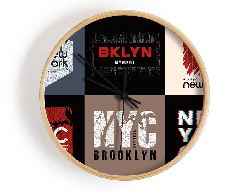 New York Signs Clock - Wallart-Direct UK