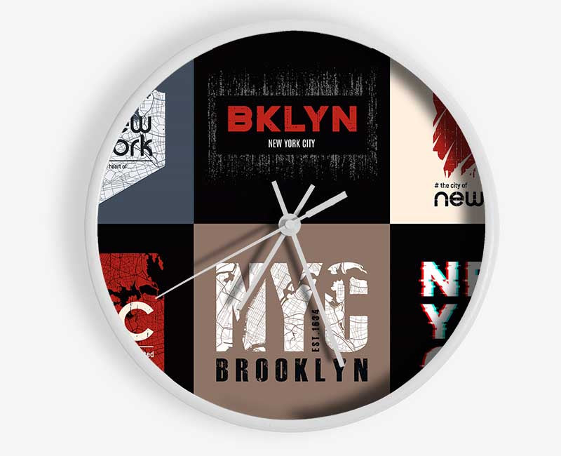 New York Signs Clock - Wallart-Direct UK