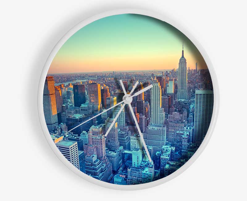 On A Winters Morning Over The City Clock - Wallart-Direct UK