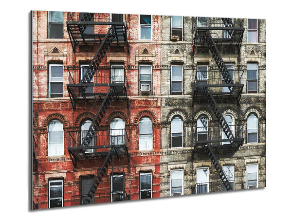 Fire Escape Appartment Blocks Metal Print