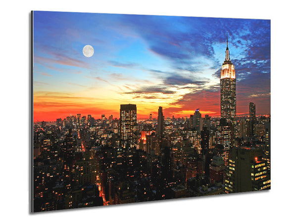 Moonlit Empire State Building Metal Print