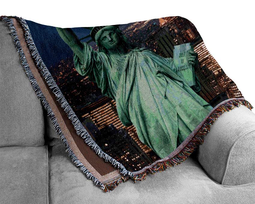 Lights Of The Big City Woven Blanket