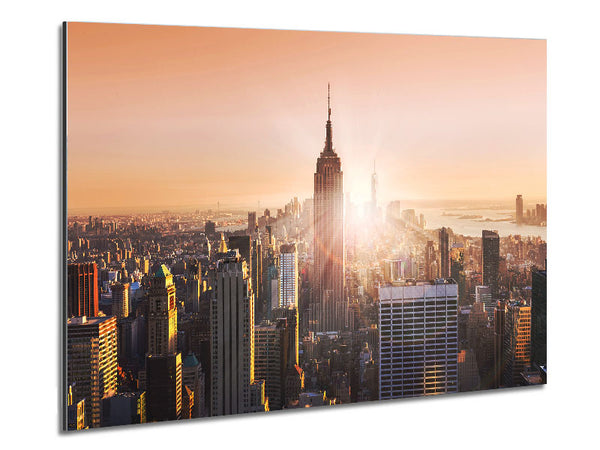 Sun Sparkle Through The Empire State Building Metal Print