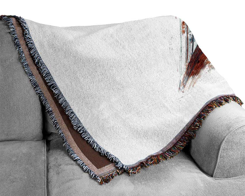 Red Funky Brooklyn Bridge Woven Blanket