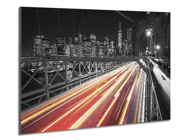 Speed Of Light On Brooklyn Bridge 2 Metal Print