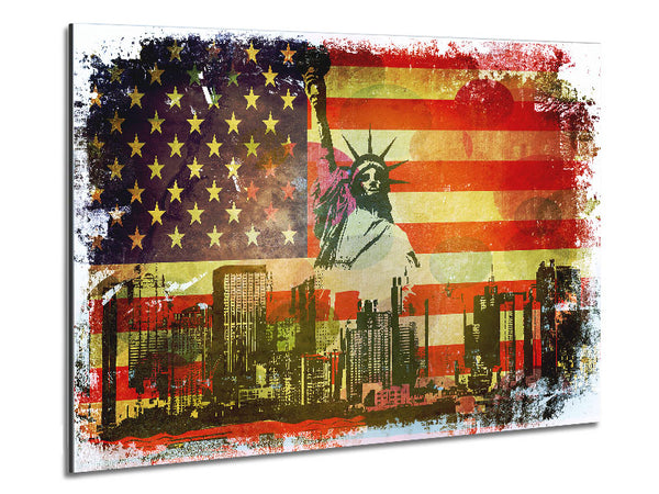 American Flag NYC Metal Print