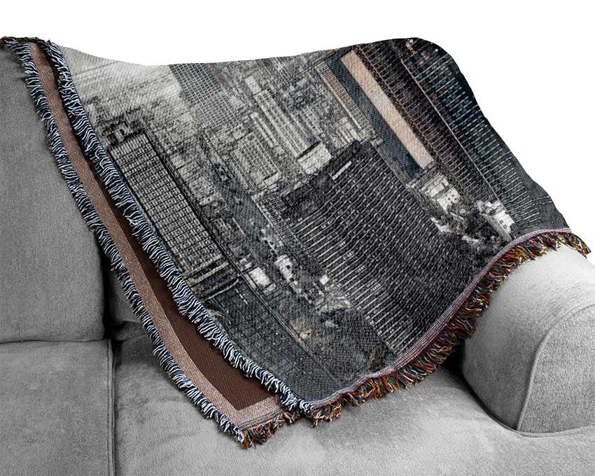 Outline Of The City 11 Woven Blanket