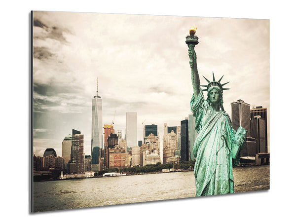 Statue Of Liberty Flame Metal Print