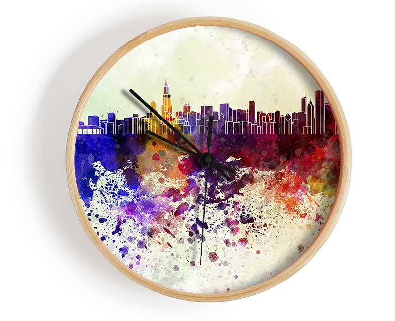 Rainbow Splash 1 Clock - Wallart-Direct UK