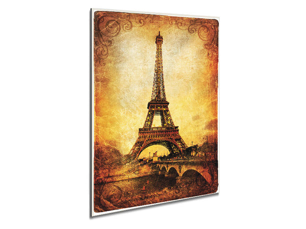 Eiffel Tower Retro 2 Metal Print