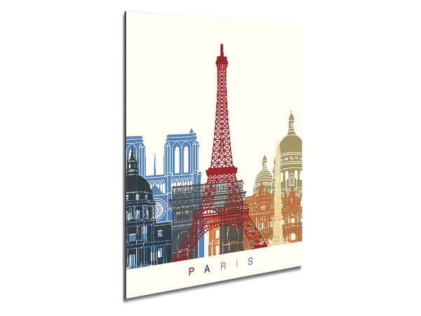 Eiffel Tower Retro 1 Metal Print