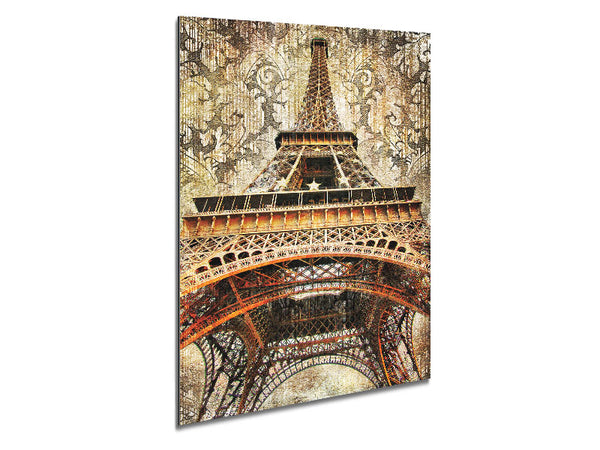 Eiffel Tower Retro 3 Metal Print