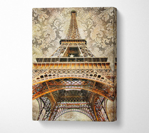  A Canvas Print of Eiffel Tower Retro 3 Canvas Print