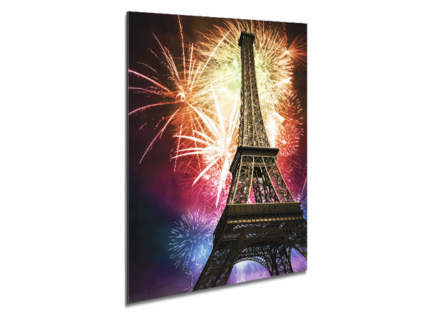 Eiffel Tower Fireworks 1 Metal Print