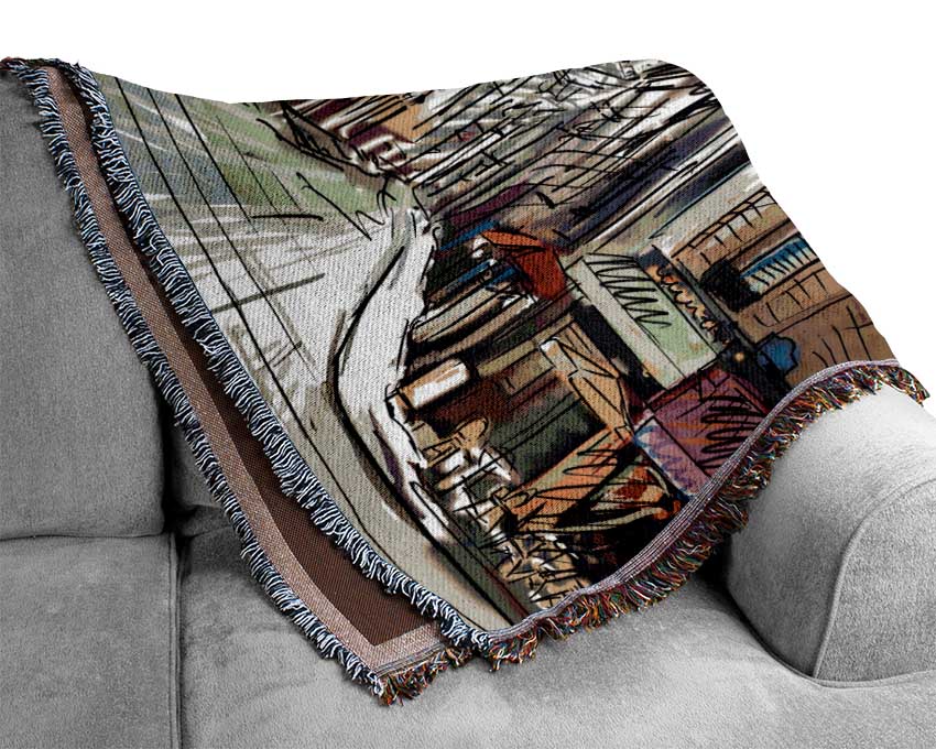 Eiffel Tower Streets 12 Woven Blanket