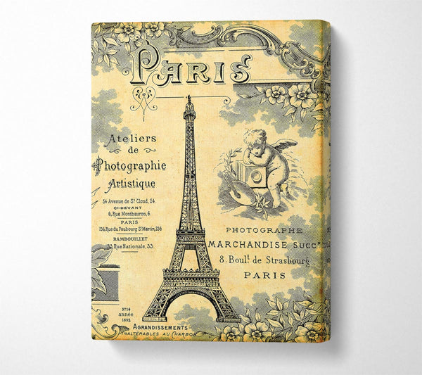  A Canvas Print of Eiffel Tower Retro 6 Canvas Art