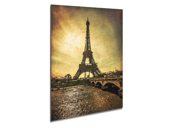 Eiffel Tower Retro 5 Metal Print