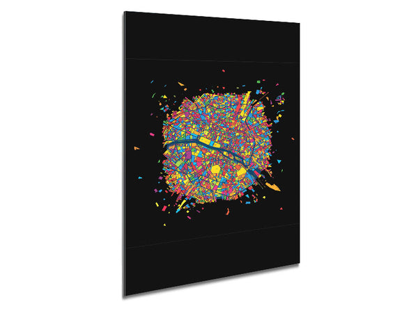Map Of The City 4 Paris Metal Print