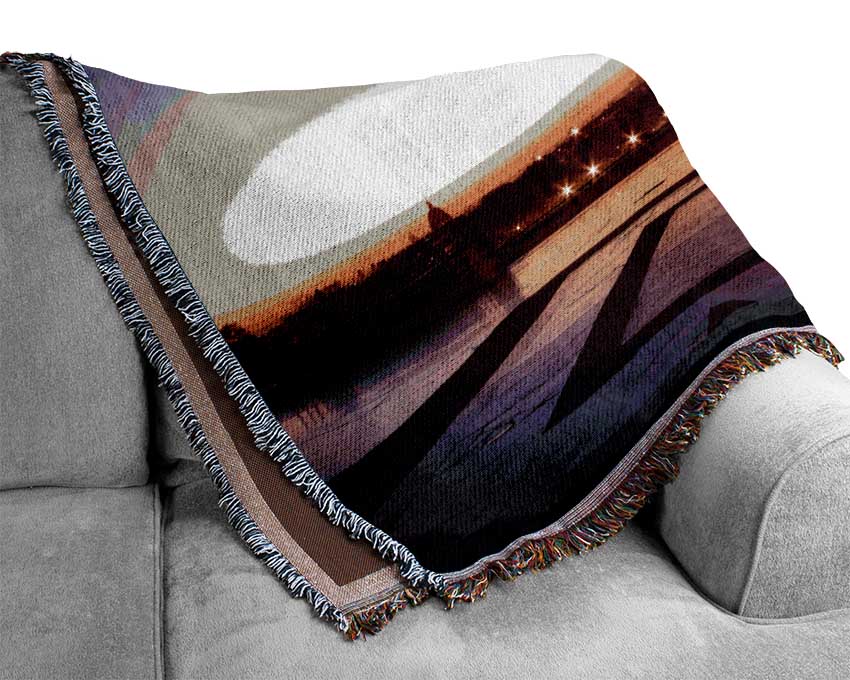 Eiffel Tower Sunset 7 Woven Blanket