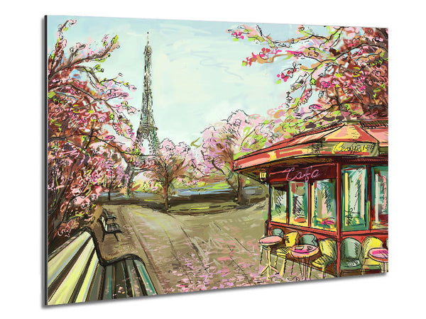 Eiffel Tower Streets 10 Metal Print