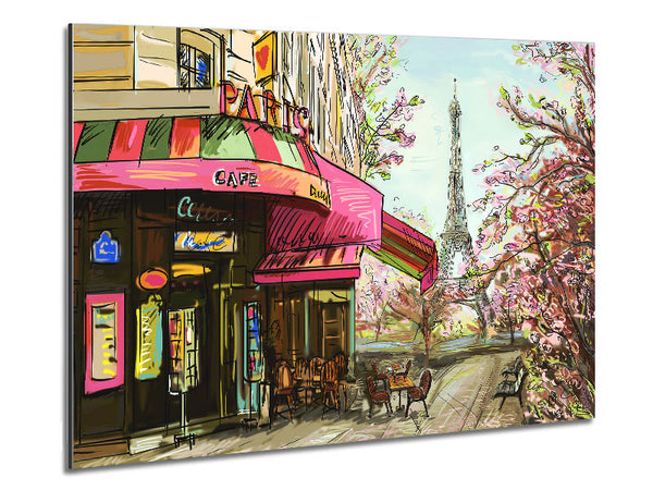 Eiffel Tower Streets 8 Metal Print