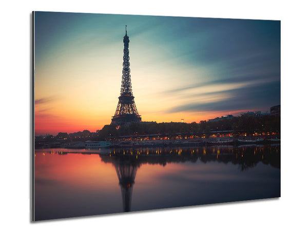 Eiffel Tower Over The River Seine 4 Metal Print