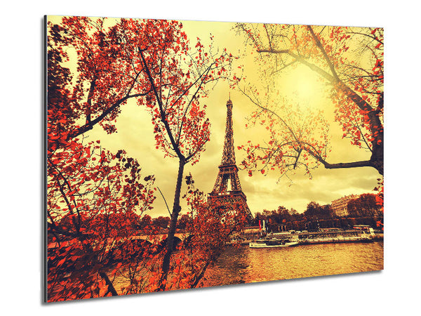 Eiffel Tower Retro 12 Metal Print