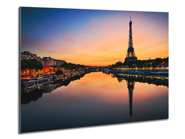 Eiffel Tower Over The River Seine 3 Metal Print