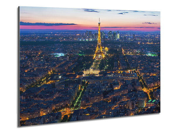 Eiffel Tower Night Light Metal Print